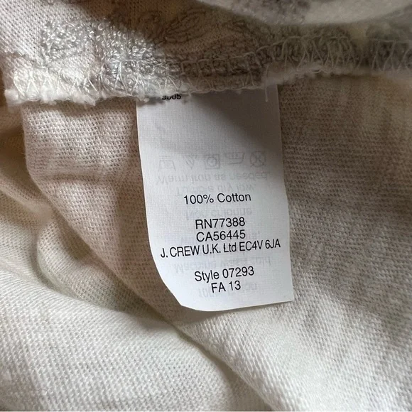 J Crew Embroidered Floral Size XS Winter White  100% Cotton Top - Picture 6 of 7